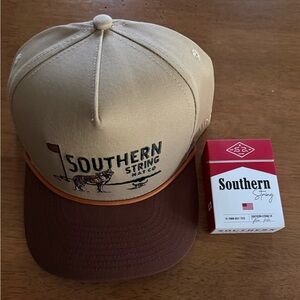 Southern String Co. Two-Tone Trucker Hat in Tan & Brown